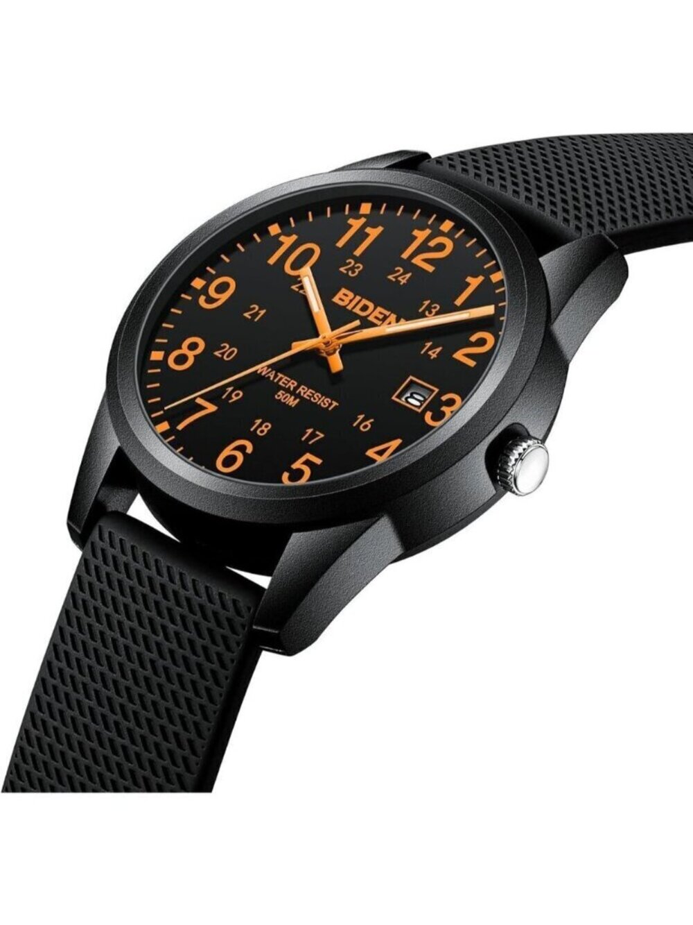 ⚡Black Orange11 Mens Watches Analog Quartz Sports Unisex Fashion Casual Designer
